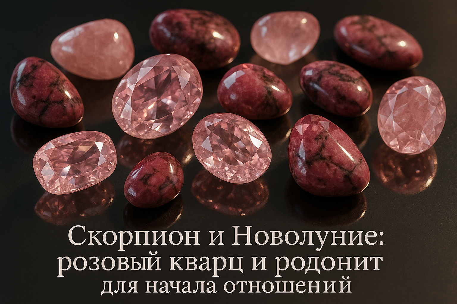 Скорпион и Новолуние: розовый кварц и родонит для начала отношений